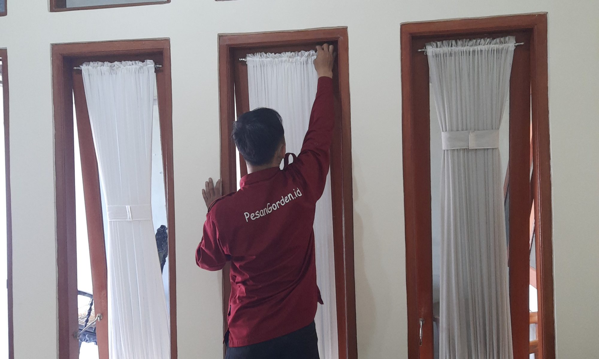 Pemasangan gorden kupu kupu di daerah cibubur
